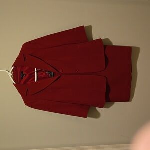 Ann Taylor crimson gorgous red  Blazer and skirt suit set